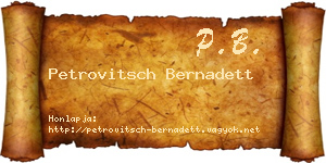 Petrovitsch Bernadett névjegykártya